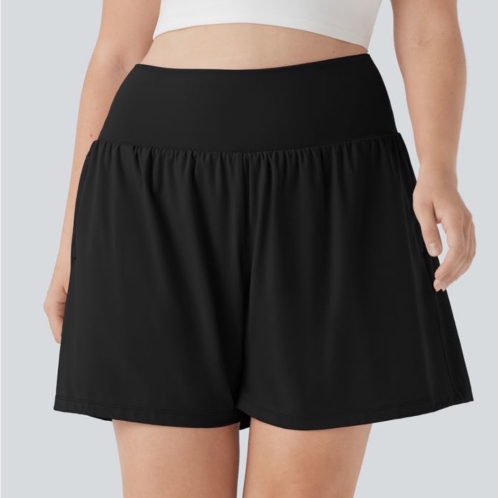 Halara SoftlyZero Airy Super High Waisted InstantCool Yoga Shorts Black 2X